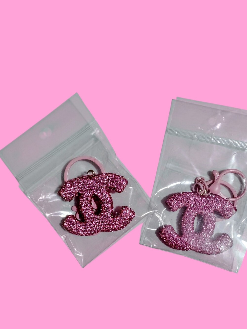 *🩷Y2K GIRLS Pink Glitter KeychaiNS (2)